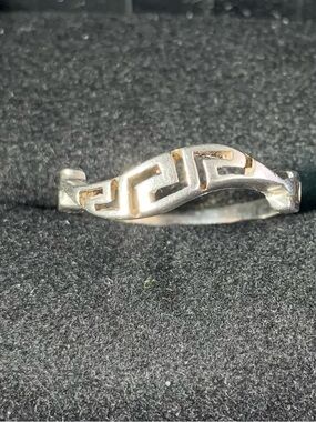 Sterling Silver Vintage Greek KeyGeometric Wave Ring in Silver